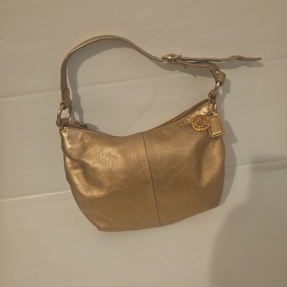 Coach Handbags - Coach Allie Leather Hobo Shoulder Bag Purse Tote 13655 Metallic Rose Gold  Y2k